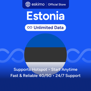 Eskimo Estonie Illimité 30 Jours eSIM Données de Voyage Haute Vitesse 5G/4G Pas de carte SIM physique requise Support Humain 24/7 S-EU-30D Numérique - Product Image 1