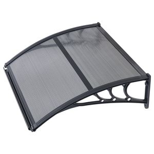 Tettoia per Porta d'Ingresso Esterna 30 X 39 Pollici con Staffa in ABS e Drenaggio, Protezione da Pioggia, Neve e Sole - Product Image 1