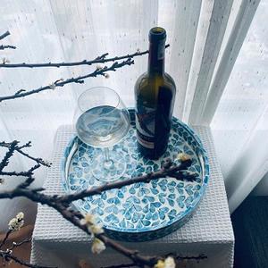 Exclusive Design Bone Inlay Serving Tray <b>Floral</b> Design Handmade Tray Eco Friendly Bone Inlay Designable for Kitchen Decor - Product Image 6