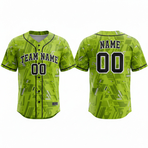 High-Performance Breathable Polyester Sportswear Custom Heat-Transfer Printed <b>Baseball</b> Uniform Adults Plus Size Front OEM - Product Image 4