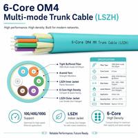 Kabel Serat Optik Multimode OM4 6 Inti untuk Dalam Ruangan dengan Jaket LSZH untuk Pusat Data dan Kabel LAN