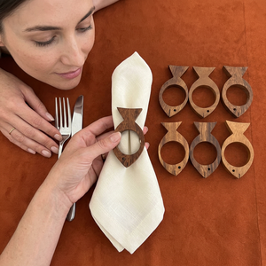 New Arrival Morden Luxury Wooden Napkin Ring Wedding Country Theme Dining Decor Eco-Friendly Durable Adding Cosy Charm Handmade - Product Image 1
