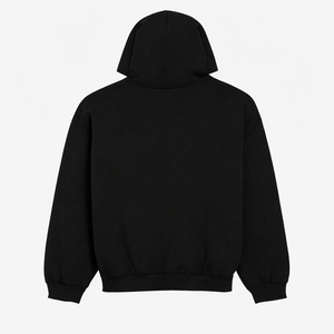 OEM ODM Men's <b>Plain</b> <b>Black</b> 100% Cotton Fleece Pullover <b>Hoodie</b> Long Sleeve Sweatshirt With Kangaroo Pocket Manufacture custom Logo - Product Image 4
