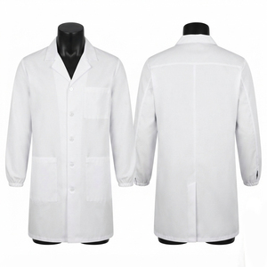 Sales Blackhardson Premium Quality 180 GSM Polycotton White Lab <b>Coat</b> Custom Logo Embroidery <b>Long</b> Sleeve 3 Pocket Needle Hospital - Product Image 1