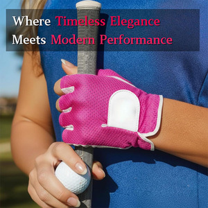 Gant de golf pour femme |   Conception en maille demi-doigts pour une grande respirabilité |   Comprend un marqueur de balle élégant - Product Image 4