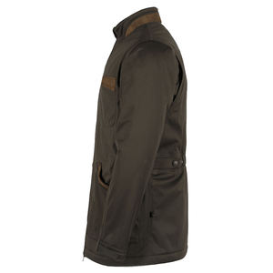 Veste softshell marron foncé pour homme grande taille, manches longues, coupe-vent, vêtements d'extérieur pour l'automne, couleur unie, doublure en polyester - Product Image 2
