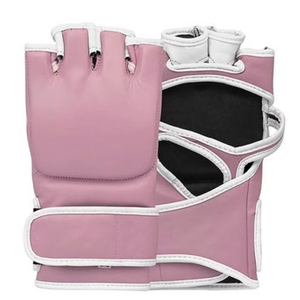 Guantes de Entrenamiento MMA Personalizados de Moda en Color Rosa, Medios Dedos, con Soporte de Velcro para Muñeca, para Artes Marciales, Unisex, Material de Cuero PU - Product Image 1