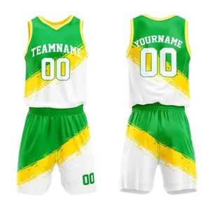 Conjunto de Uniforme de Baloncesto Sublimado en Colores Sólidos, Uniforme de Baloncesto de Secado Rápido, Último Diseño de Uniforme de Baloncesto para Hombre, Top de Moda - Product Image 1