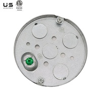 Boîte de jonction électrique 56111 en acier galvanisé de 1/2 po de profondeur, en acier étiré, pour plafond, ronde, peu profonde, type pancake, en métal, de 4 po