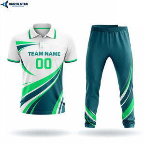 Unisex White Blue Geometric Print Sports Kit Short Sleeve cricket uniform With Matching <b>Pants</b> Quick Dry Regular Fit All Seasons - Product Image 4