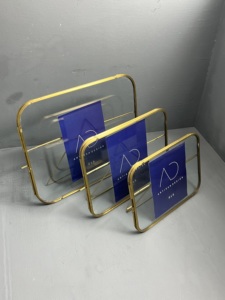 Cadre photo moderne en laiton et verre, design artisanal, pour table, bureau, maison, mariage, décoration, bordure ronde - Product Image 5