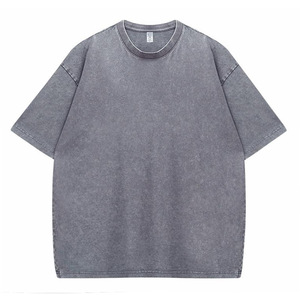 Bangladesh China Factory Production 230G Heavyweight Washed 100% Cotton Mens Oversized <b>T</b> Shirt Vintage Distressed Washed <b>T</b> Shirt - Product Image 6