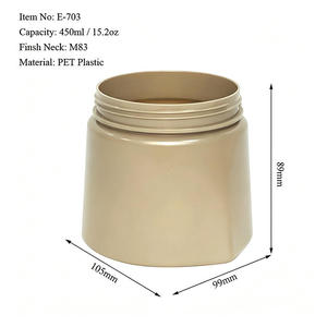 Wholesale 450ml PET Wide Mouth <b>Jar</b> with Screw Top-15oz <b>Plastic</b> Container for Cream Hair Custom Cosmetic Packaging - Product Image 6