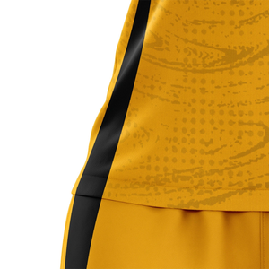 Women's Yellow-Black Color-Block Swirl Soccer Kit 100% Polyester Ladies Breathable Sublimation Sport Outfit Uniform - Product Image 3