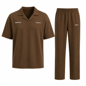 Conjunto Deportivo Unisex con Logotipo Personalizado, Estilo Casual Urbano, Dos Piezas, Camiseta Polo con Cuello de Solapa y Pantalones, Nueva Llegada 2026 - Product Image 1