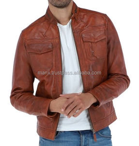 Blouson en cuir réversible décontracté pour homme, haute qualité, respirant, écologique, auto-chauffant, zippé, fitness, manches longues pour l'été - Product Image 5