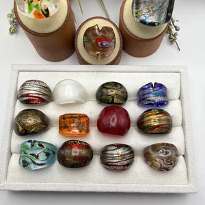 Modern Handmade Resin Fashion <b>Rings</b> for <b>Women</b> Stylish Party Beach & Everyday Fashion Jewelry <b>Rings</b> 12 pcs <b>set</b> - Product Image 1