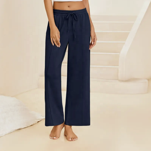 Pantalon de survêtement femme taille haute 2023 coton jambe large pantalon de salon décontracté ample jean pantalon cordon respirant pour le printemps - Product Image 3