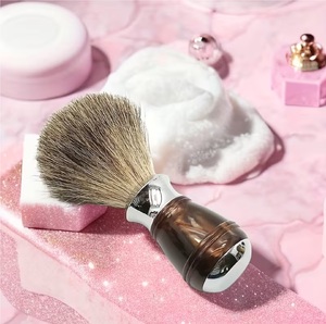 Pinceau à raser Maclura Premium en poils de blaireau mélangés 20 mm, manche en aluminium et résine, pour rasage humide, toilettage masculin, outil de barbier, vente en gros - Product Image 6