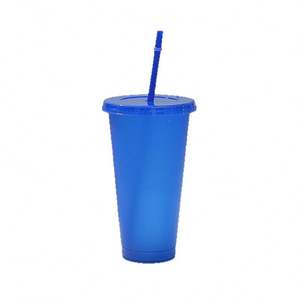 Vaso con Pajita de Gran Capacidad de 24 oz, Ligero, Duradero, Diseño Personalizado, Taza de Plástico con Tapa - Product Image 6