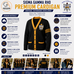 Sigma Gamma Rho Women's Winter Casual Blue <b>Cardigan</b> <b>Sweater</b> Greek Embroidery 100% Cotton Knitted Full Sleeve V-neck Breathable - Product Image 5