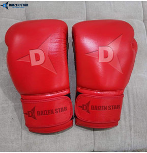 Daizen Star Tan Leather Boxing Gloves Lace-Up Adjustable Wrist <b>Strap</b> for Adults Training Gear - Product Image 6