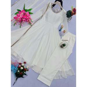 Women's Party Wear Gown Set with Pant and Beautiful Dupatta - Product Image 5