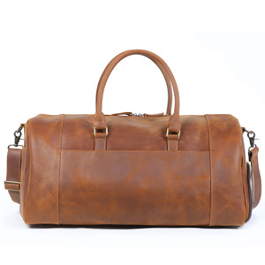 Bolsa de Viaje de Cuero Genuino de 58 cm, Gran Capacidad, Unisex, con Cierre de Cremallera y Correa Ajustable - Product Image 2