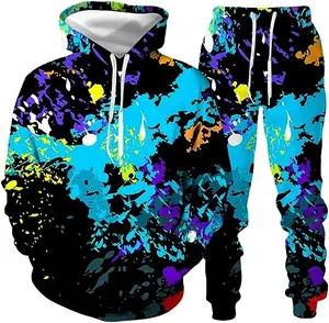 Full Sublimation Design High Quality Hooded Training Gym Workout Wear Two Piece Sublimation Sweat Suits In Very Low Price