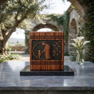 Custom Wooden <b>Memorial</b> Urn Engraved Cremation <b>Keepsake</b> <b>Box</b> Remembrance Gift Nature <b>Memorial</b> Container - Product Image 5