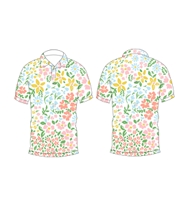 Polo con estampado floral para hombre, camisa de golf informal de manga corta a la moda de verano - Product Image 3