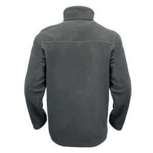 Veste en polaire sherpa noire personnalisée à fermeture éclair intégrale, col montant, poche zippée sur la poitrine, confortable et chaude pour l'hiver, manteau décontracté, vente en gros - Product Image 4