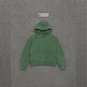 Sweat à capuche oversize vert classique vintage effet vieilli, streetwear quotidien, sweat à capuche d'hiver premium, coupe confortable, sweat à capuche streetwear tendance - Product Image 5