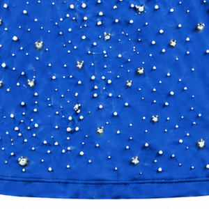 T-shirt unisexe bleu royal orné de perles, manches courtes, col rond, tee-shirt tendance avec perles décoratives pour un style décontracté - Product Image 6