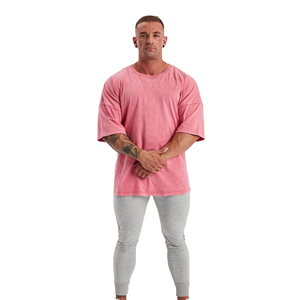 T-shirt Homme Col Rond Uni Personnalisé en Coton Lourd 100% Tricoté Respirant Écologique à Séchage Rapide Coupe Oversize - Product Image 1