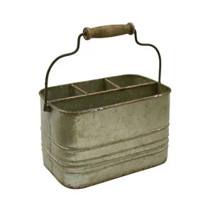 Organisateur de comptoir de cuisine noir et blanc, conteneur de rangement de qualité supérieure, grand porte-ustensiles en métal galvanisé - Product Image 5