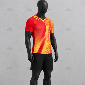 เสื้อฟุตบอลอเมริกัน/ฟุตบอลสั่งทำขายส่ง พิมพ์ลายด้วยความร้อน ระบายอากาศได้ดี แห้งเร็ว โพลีเอสเตอร์ 100% คอวี แขนสั้น - Product Image 3