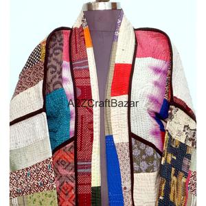 Veste à col roulé boutonnée en coton 100% pur, réversible, respirante, à séchage rapide, tricotée, vintage, faite à la main, écologique, pour femmes, toutes saisons - Product Image 3