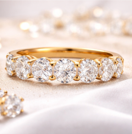 Anillos de Compromiso y Matrimonio Unisex de Plata de Ley Chapados en Oro de Lujo con Diamantes Naturales de Alta Calidad y Corte Brillante, Más Vendidos - Product Image 2