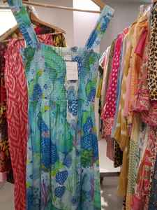 Vestido Midi de Algodón Floral para Mujer, Elástico, sin Mangas, Estampado, Informal, Estilo Bohemio, para la Playa, Fiestas, Kurti, Ropa de Resort - Product Image 4