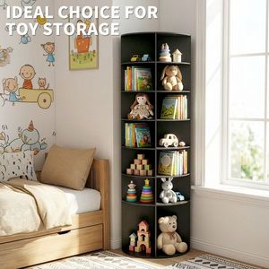 ชั้นวางรองเท้าแบบหมุนได้ 360 องศา 7 ชั้น ทำจากไม้ผสมพลาสติก สีดำ ขนาด 60*60*184 ซม. สีดำ 60*60*184 ซม. - Product Image 1