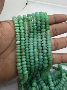 Perles Rondelles Facettées en Chrysoprase Naturel 8-9mm, Fil de 16 Pouces, Pierre Précieuse Verte pour la Fabrication de Bijoux, Fournisseur en Gros - Product Image 3