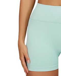 Conjunto de sujetador sin costuras y pantalones cortos de cintura alta para mujer, color verde menta, suave, elástico, transpirable, moldeador, ropa deportiva, conjunto para hacer ejercicio y fitness. - Product Image 6