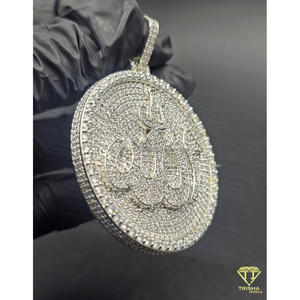 Pendentif Iced Out avec le nom d'Allah en écriture arabe, serti de pierres Moissanite, bijoux Hip Hop en argent 925, design personnalisé - Product Image 5