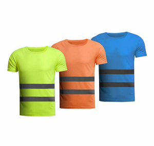 Men's High Visibility Reflective Work Pants Short Sleeve Yellow <b>Silver</b> Stripes Chest Pocket Abrasion Resistant Quick Dry - Product Image 2