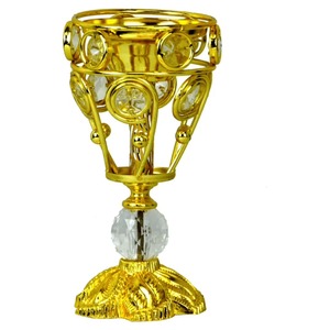 Golden Brass Incense Burner with Floral Engraving Hand-Made Religious <b>Decor</b> All-Season Use - Product Image 4