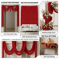 Karangan Bunga Marigold Diwali Panjang dari Plastik, Bunga Buatan Tangan, untuk Pooja India, Pesta Pernikahan, Hari Wisuda, Thanksgiving