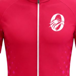 Ensemble de cyclisme pour homme rose et noir avec fermeture éclair, maillot à manches courtes avec short rembourré, tenue de course à vélo, vêtements de sport de plein air - Product Image 5