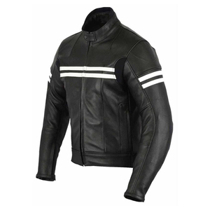 Veste en cuir pour homme, style streetwear, fermeture éclair, fournisseur OEM en gros, veste d'hiver - Product Image 2