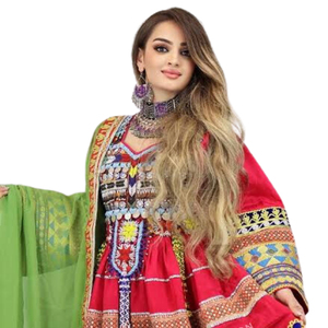 Robes afghanes Kuchi traditionnelles faites à la main pour femmes, couleur unie, légères et respirantes, prix de gros - Product Image 5